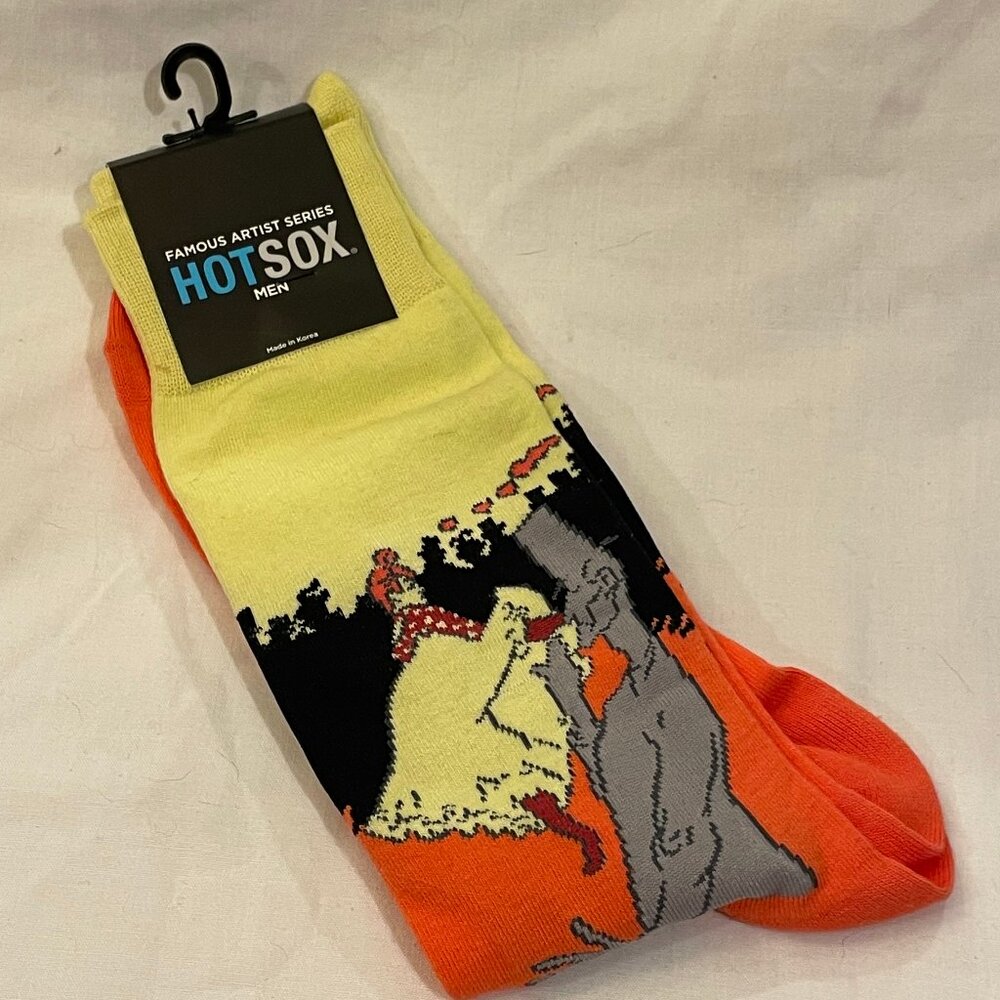 Hot Sox Famous Artist Series Toulouse Socks Shoe Size 6-12 1/2 NEW